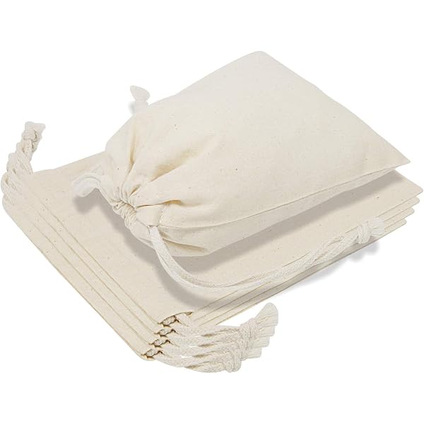 Sacs Réutilisables Moyen 20x25 Cm En Coton Bio Leafico - Lot De 12 Mousseline Avec Cordon - Zéro Déchet