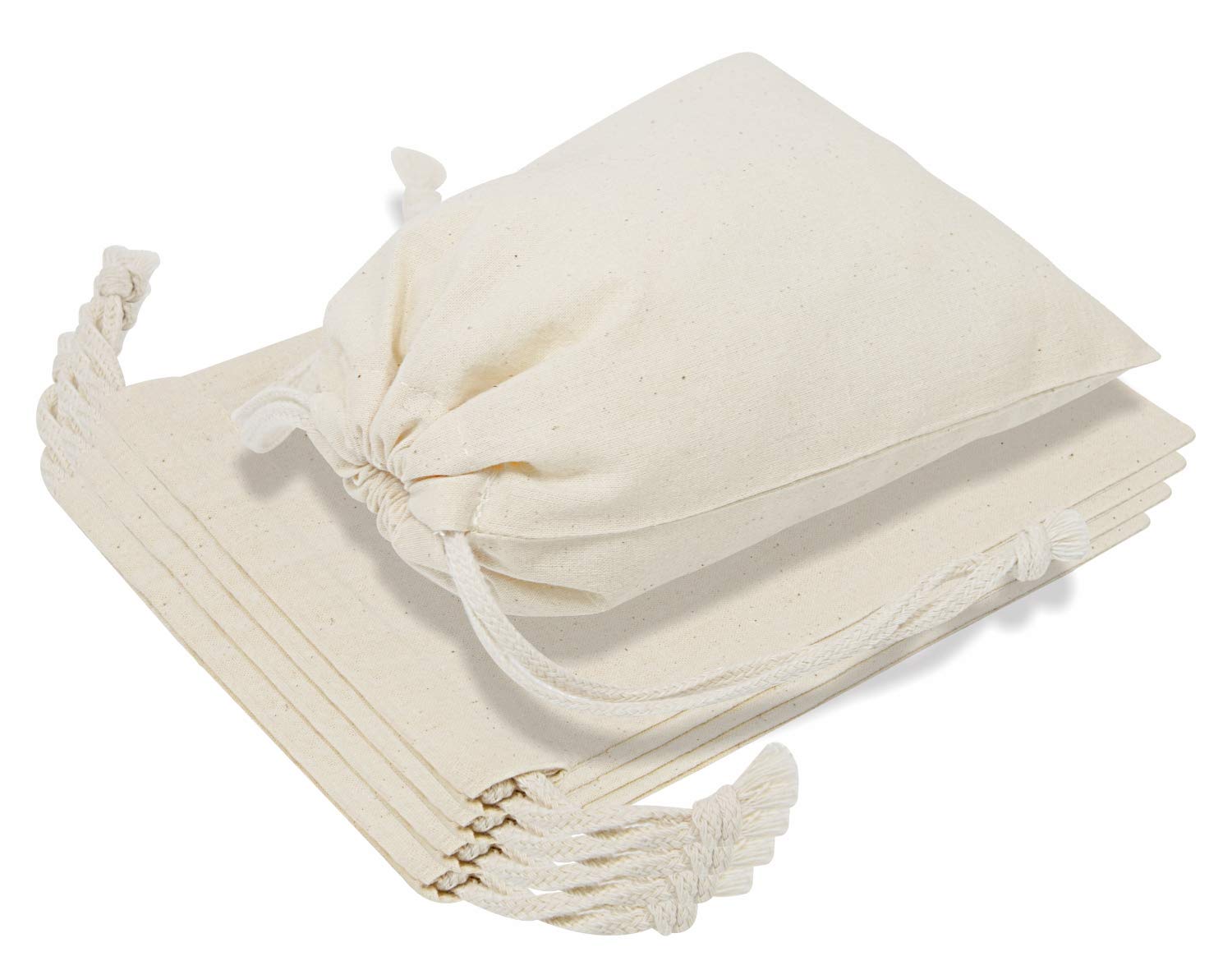 Photo 1 of TOPDesign 12-Pack 8” x 10” Reusable Produce Bags, Muslin Bags with Drawstrings for Shopping & Storage, 100% Natural Cotton, Washable, Biodegradable, Food Safe