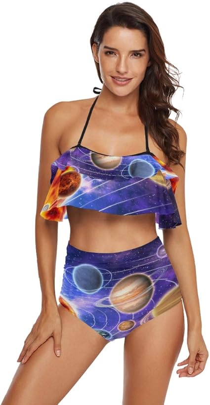 CaTaKu Galaxy Sistema Solar Bikini Set de Verano Traje de baño de Playa