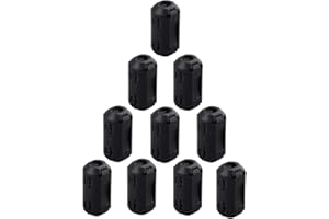 Futheda 10PCS Noise Filter Cable Ring, Snap on Ferrite Ring Core Anti-Interference Bead Choke Ring Cord RFI EMI Noise Suppressor High-Frequency Filter with 5mm Inner Diameter Ferrite Cable Clip Black