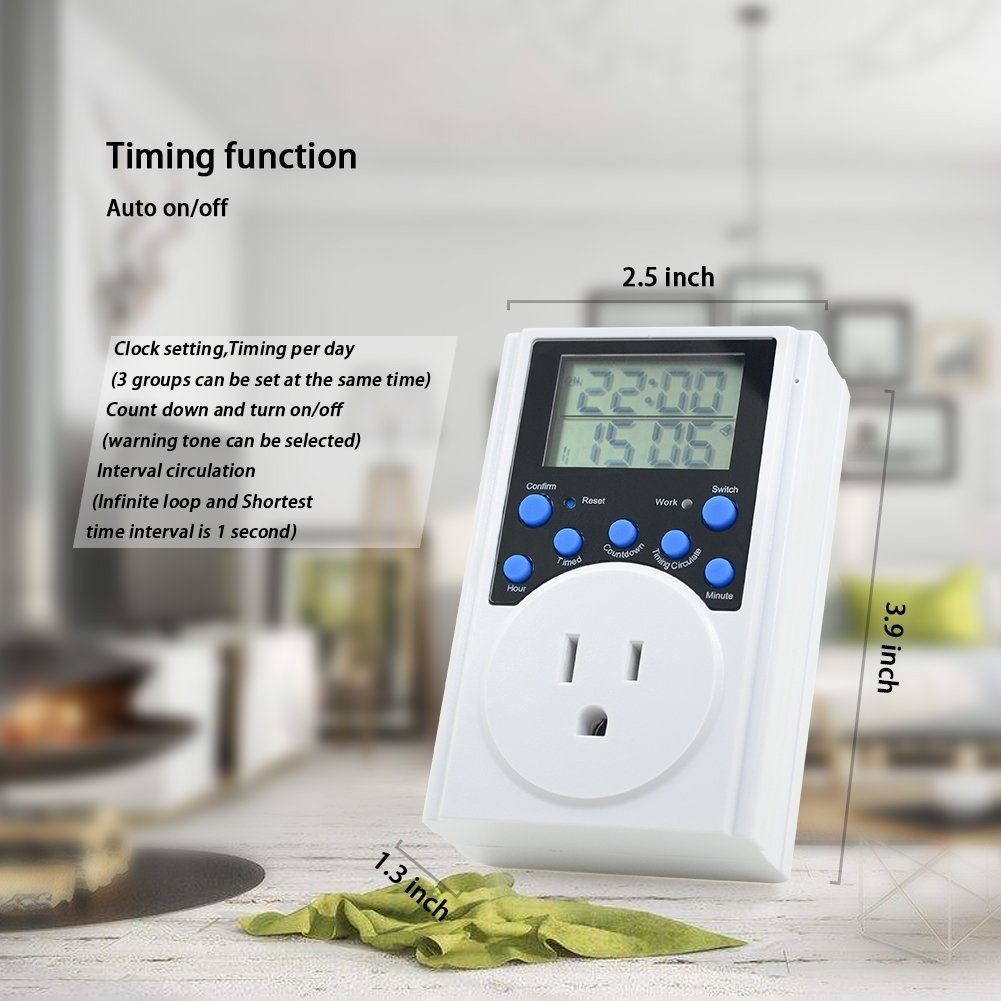 Grow Light + Timer Outlet , 10W Dual Head 360° Gooseneck LED Plant Lamp with Auto Power on / Off, Timing for Plants, Indoor Garden, Vegetable, Flowers, Fruits, Succulents, Seedlings Starting