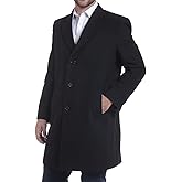 Alpine Swiss Luke Mens Wool Blend Overcoat Single Breasted Topcoat Tailored Notch Lapel Coat Business Professional Outerwear