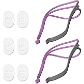 Upgraded Airfit P10 Headgear CPAP for Her Replacement, 2-Pack Replacement Headgear Compatible with Airfit P10 Nasal Pillow CPAP Mask Straps Included 2 Elastic Straps & 6 Adjustment Clips, Pink