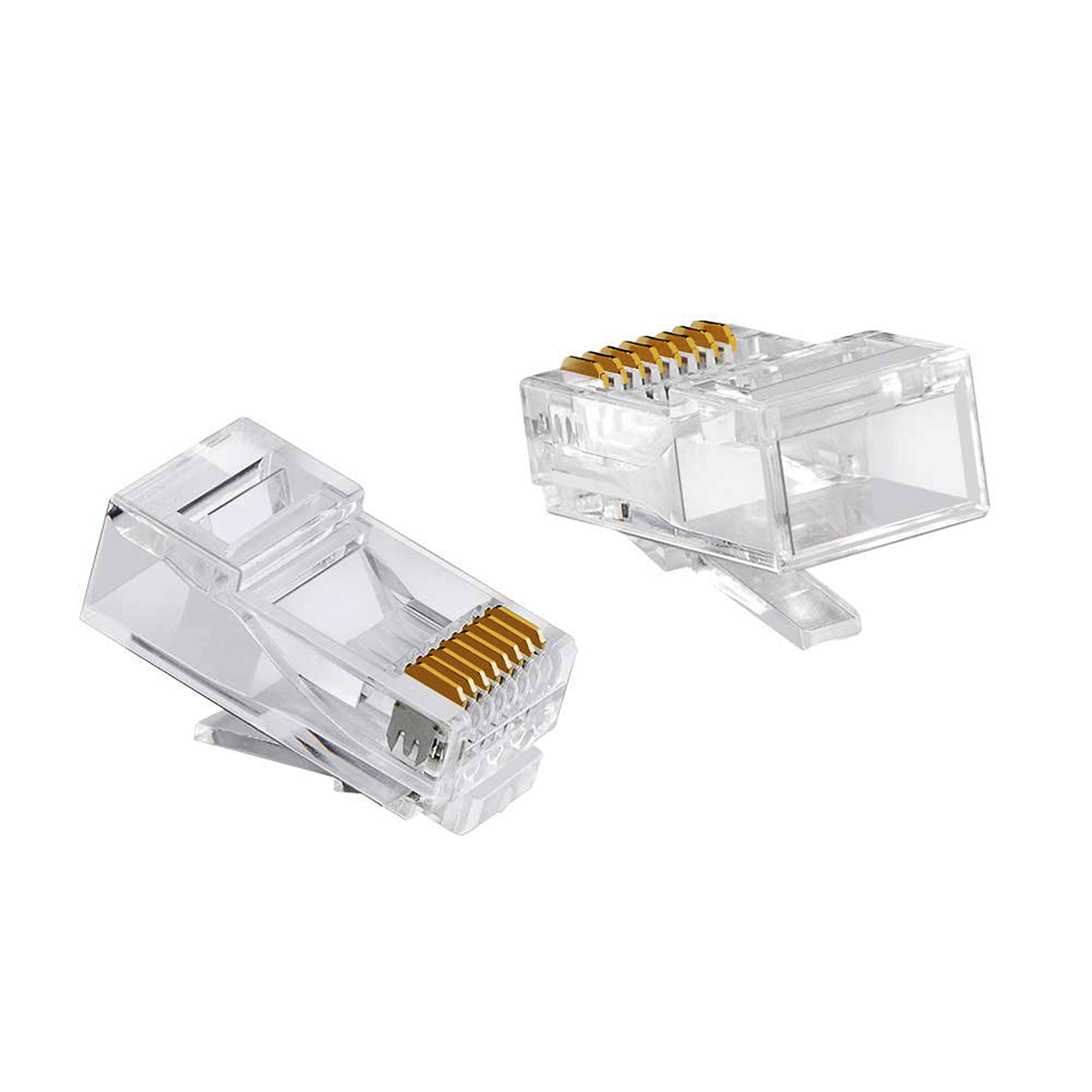 SHANFEILU RJ45 Cat 6 non-Pass Through Network Plug Connector 8P8C Cat 6/6E RJ45 Gold Plated Ends for Stranded UTP Solid Network Cable 20 PCS