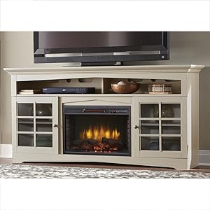 Avondale Grove 70 in. Media Console Infrared Electric Fireplace in Aged White