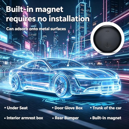 GPS Tracker Car, Magnetic GPS Tracker without Subscription for Android and iOS, 365 Days Battery Life, IP67 Waterproof, Global Tracking Hidden Tracker for Cars/Bikes/Motorcycles, Real Time Tracking