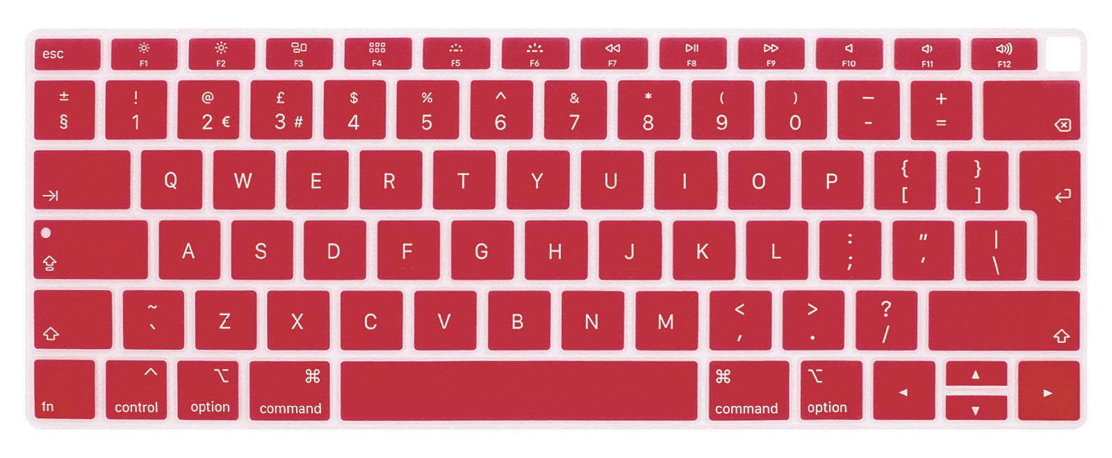 Se7enline Compatible with for Macbook Air 13 inch 2018/2019 Soft Silicone Protector for MacBook Air 13 Inch Model A1932 with Retina Display UK Layout Keyboard Protective Skin, Wine Red