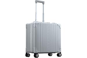 Aleon 17" Aluminum Deluxe Wheeled Business Briefcase | Vertical Opening Rolling Laptop Bag with TSA Locks & Aircraft-Grade Aluminum Frame - Optimal Travel Companion for Professionals (Platinum)