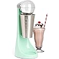 Nostalgia Two-Speed Electric Milkshake Maker and Drink Mixer, Includes 16-Ounce Stainless Steel Mixing Cup & Rod, Jade Green