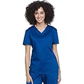 Cherokee Scrubs for Women Tuckable V-Neck O.R. Scrub Top with Chest Pocket,Soft Stretch,Easy Care Medical Uniform - WW657