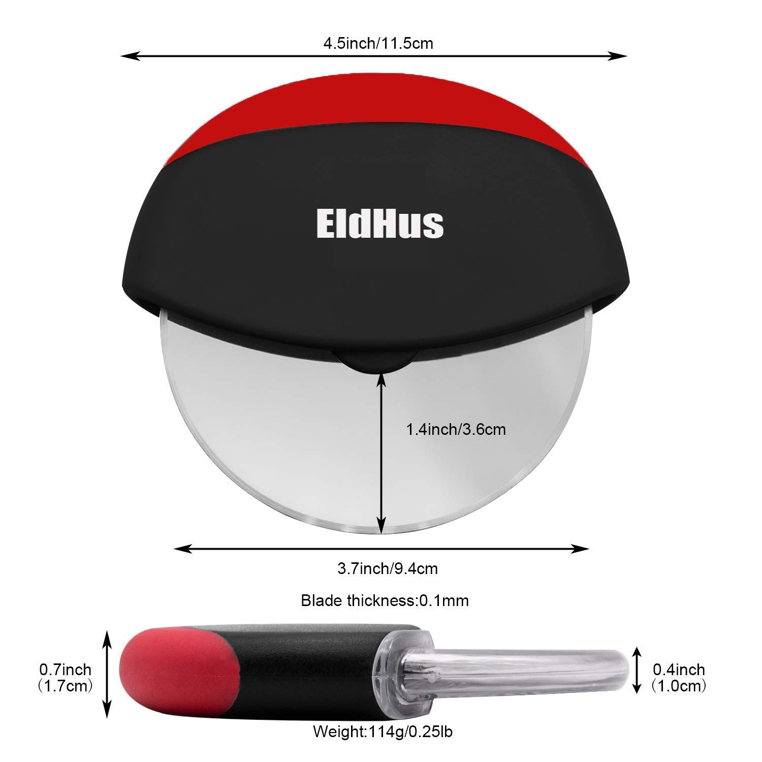 Pizza Cutter Wheel Pizza Slicer Cutter EldHus Stainless Steel Super Sharp and Easy to Clean Slicer, Kitchen Gadget with Protective Blade Guard