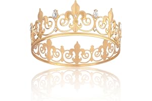 Yicadorn King Crown for Mens Crown Royal Headband Gifts for Men Adult,Birthday Prom Halloween Wedding Medieval Accessories