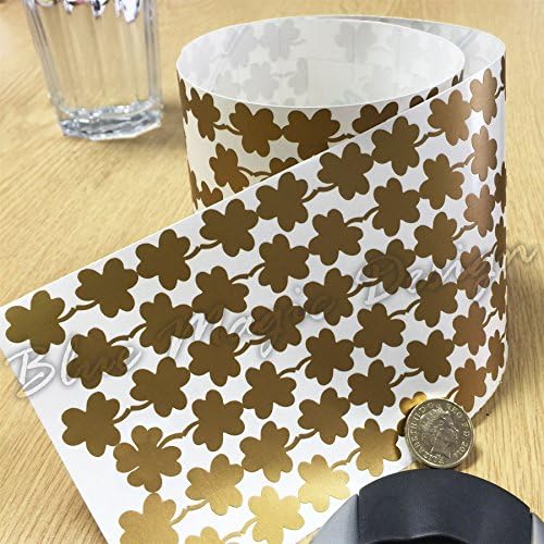 Blue Magic Design 170 Lucky Clover &amp; Shamrock Vinyl Stickers 20mm Self Adhesive Peel &amp; Stick -Gold