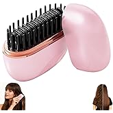 Mini Hair Straightener,Rechargeable Wireless Portable Hair Straightener Brush,3-Speed Temperature Control,Mini Hair Straightener for Women,Idea for Home Travel (Pink)
