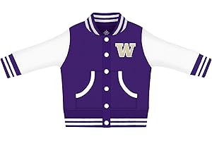 Creative Knitwear College Baby Varsity Jacket Lightweight - Team Logo, Multiple Colors, Unisex, (0 Months - 4T)
