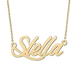 BYBWBL Stella Name Pendant Necklace 18k Gold Plated