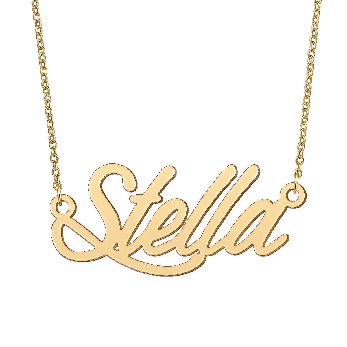 BYBWBL Stella Name Pendant Necklace 18k Gold Plated