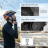 Victgoal Bike Helmet with Magnetic Goggle Visor LED Rear Light Blue Orange-V view 3