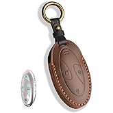 MILD EAST Leather Key Fob Cover for 2023 2024 2025 Hyundai Ioniq 6 Grandeur GN7, Soft Smart Remote Key fits for 2024 2025 Sonata Elantra Kona Santa Fe Tucson (Brown, 7 Button)