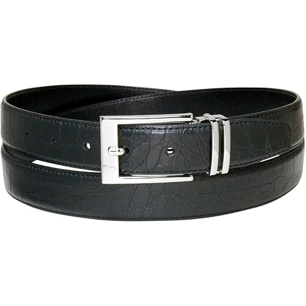 Belts.Com Black Croc Embossed Italian Calfskin Belt Sz 52 1” Grey STETSON MEN main image 4