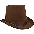 Nicky Bigs Novelties Deluxe Costume Top Hat High Crown Tall Victorian Coachman Top Hat for Adults Dress Up Tuxedo Hat