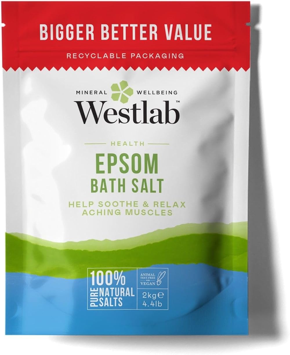 Westlab Reviving Epsom Salt 2kg Reusable Pouch Magnesium Sulfate