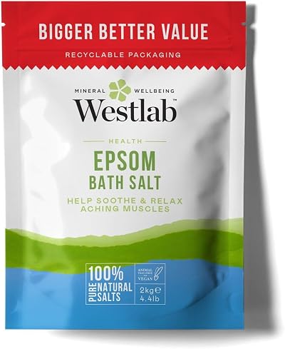 Westlab Reviving Epsom Salt 2kg Reusable Pouch Magnesium Sulfate