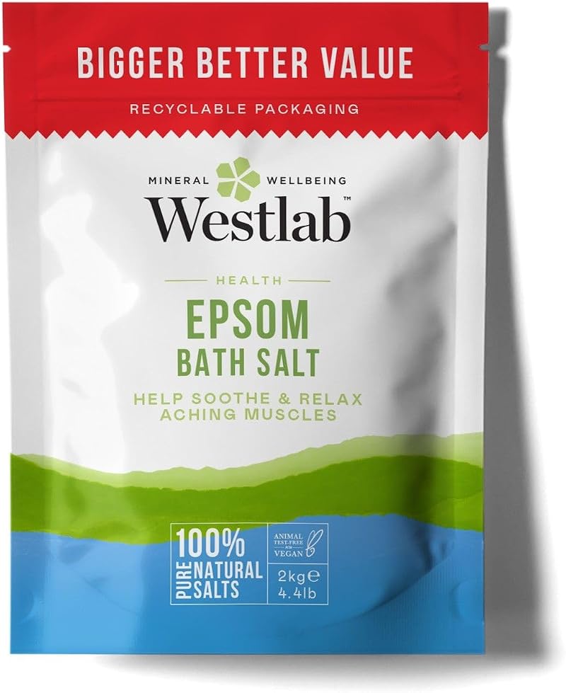 Westlab Reviving Epsom Salt 2kg Reusable Pouch Magnesium Sulfate