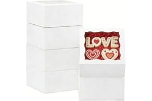 XINHPKGG 50 Pack Cookie Boxes 6x6x3 Inch Bakery Boxes with Window Treat Box Dessert Box for Macaron Mini Cake Chocolate Cover