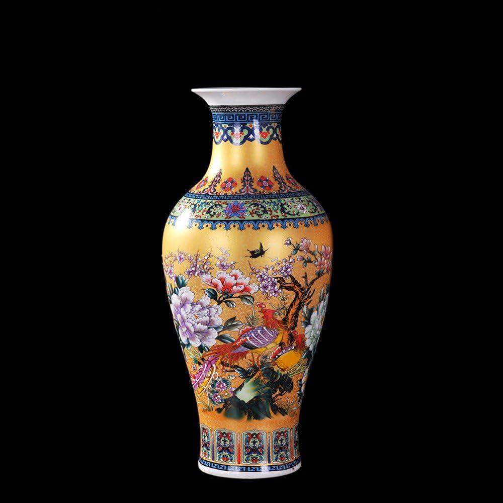 GJMDHP Ceramics / modern Chinese style living room decor / floor decoration flower vase,Five