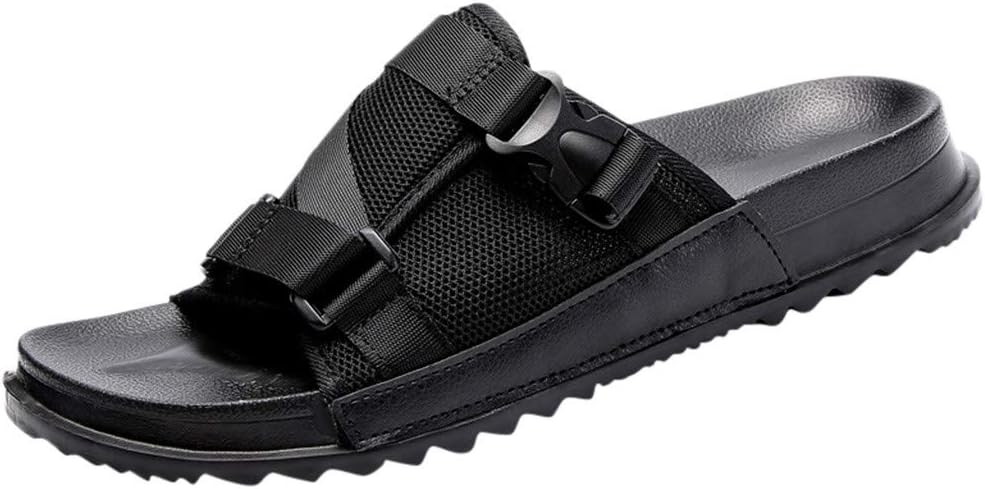 Men Summer Beach Flip Flops Wide Fit Slippers Flat Shoe Black Non-Slip Sandals