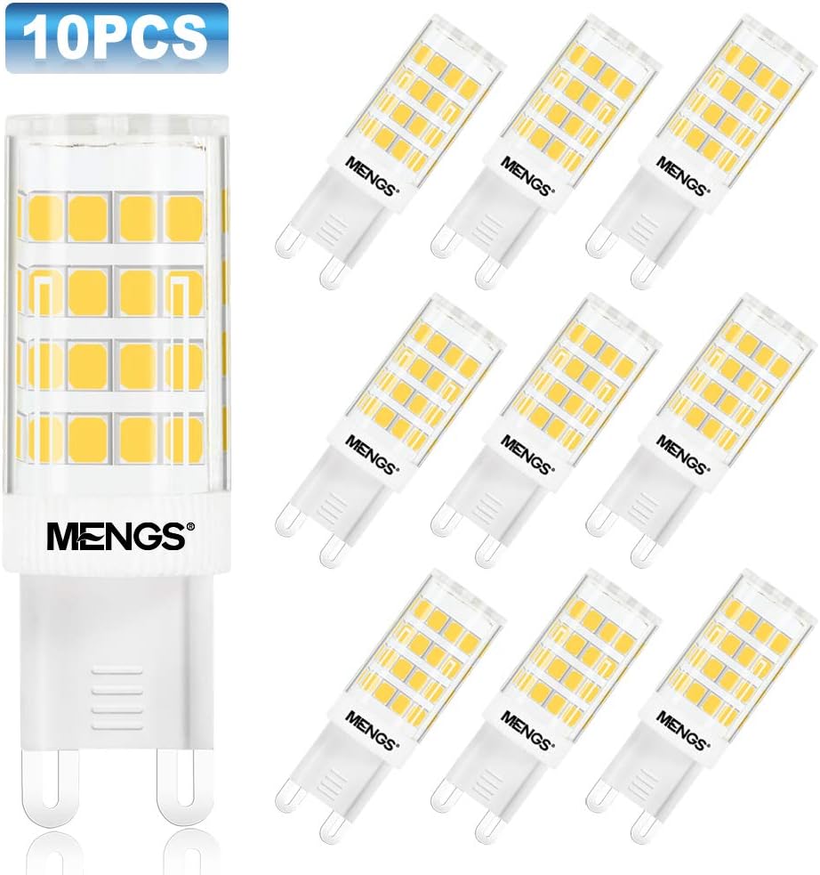 MENGS G9 Led Bulb 5W Warm White,Equivalent to Halogen Lights Bulbs 40W,480lm,AC220-240V,CRI 80 LED G9 Capsule Lamps for Crystal Bulb Ceiling Lights,10 Pack