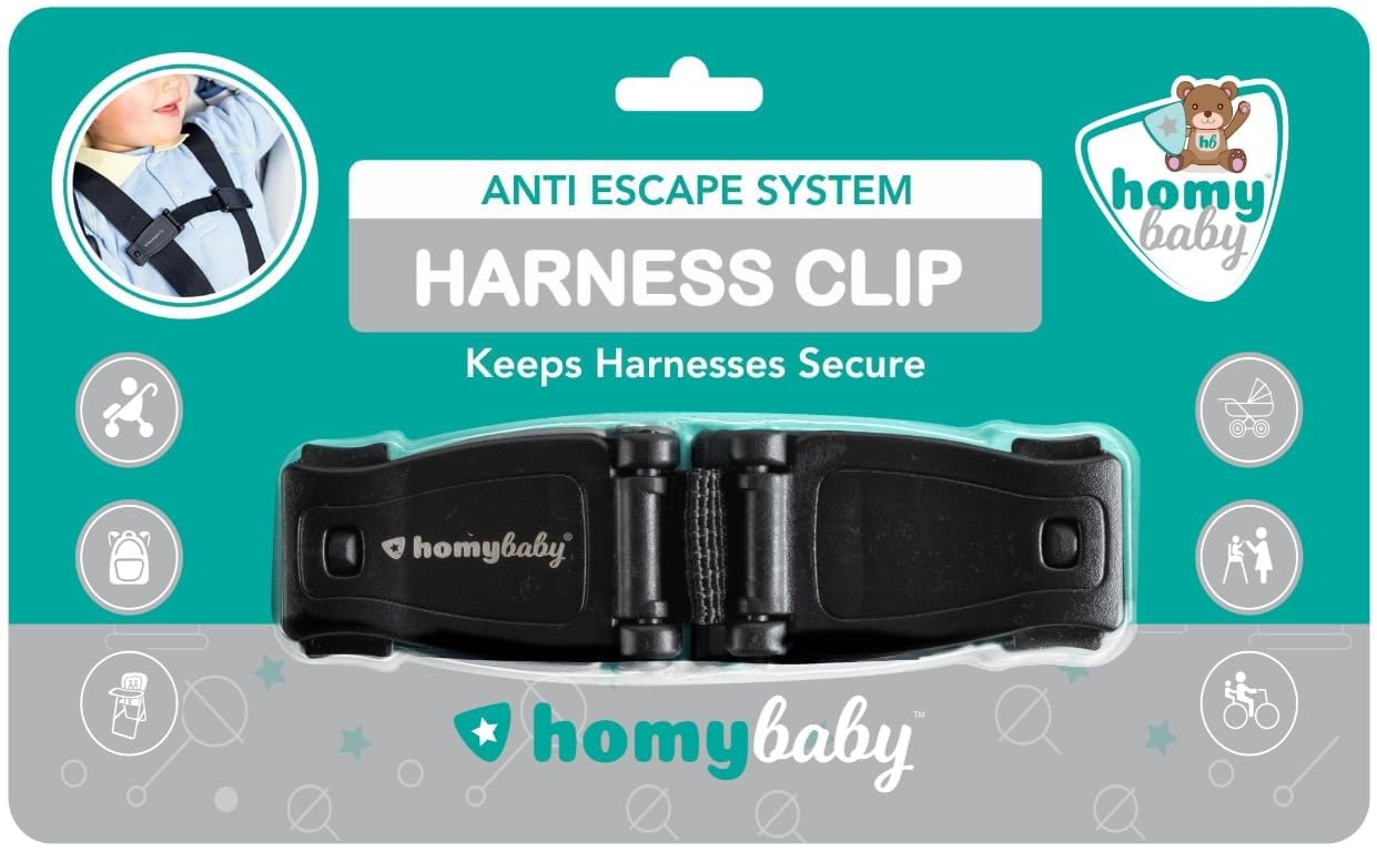 HOMYBABY® Anti-Escape Harness Clip – Adjustable Chest Buckle - Prevent Children Taking Their Arms Out of The Straps - Harness Chest Clip (Standard, 1pcs)