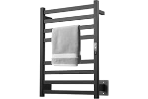 Towel Warmer Wall Mounted Towel Warmer Electric Towel Drying Rack with Built-in Timer and Temperature Control Plug-in/Hard-Wi