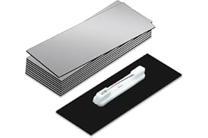 ALL QUALITY Name Tag/Badge Blanks - 10 Pack - Brushed Silver 1" X 3", Round Corners, Pin