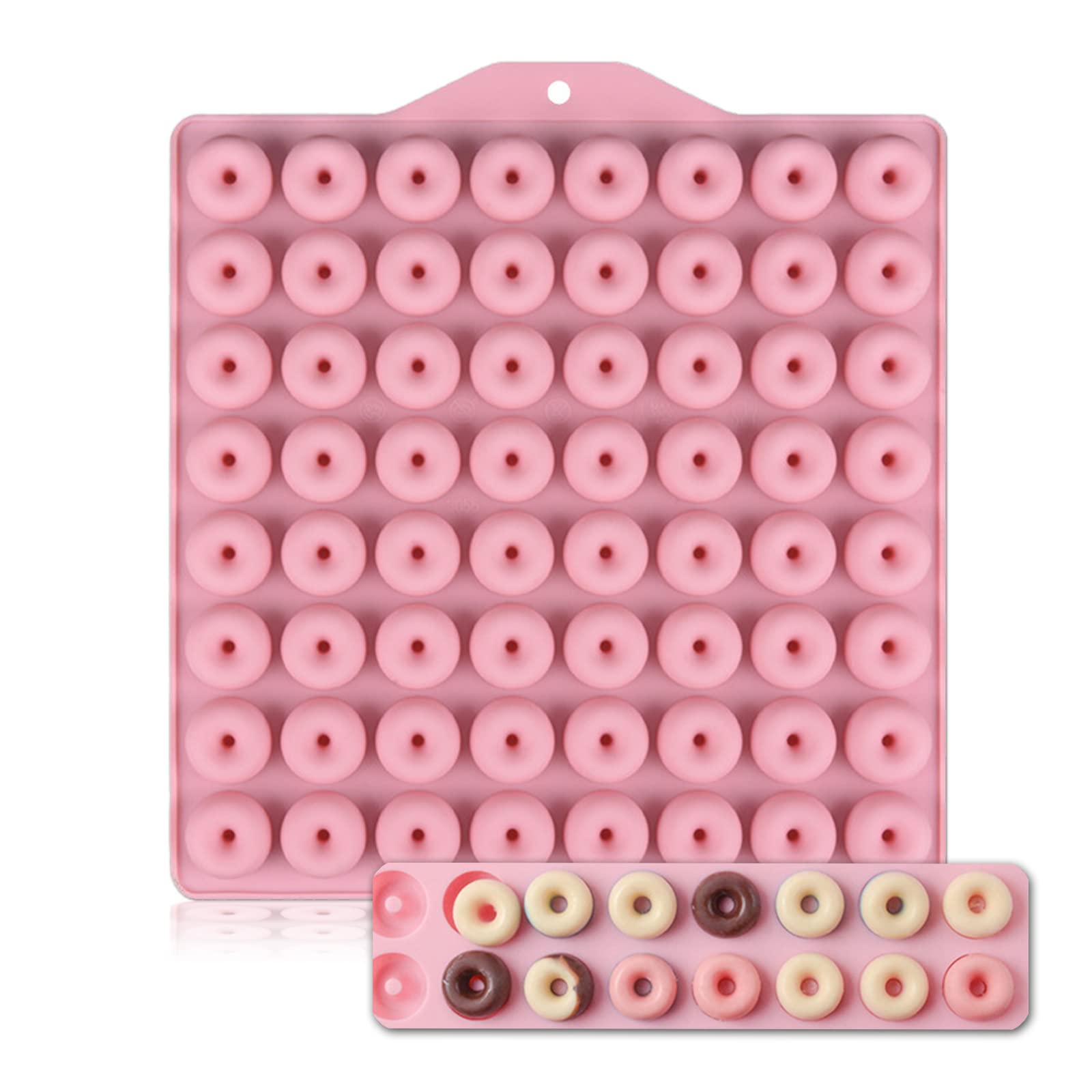 WishesMar Silicone Mould for Chocolate Candy Forming Mold Extra Small Mini Round Donuts Shape - Non-Stick Reusable DIY Molds for Kitchen Creation Fun