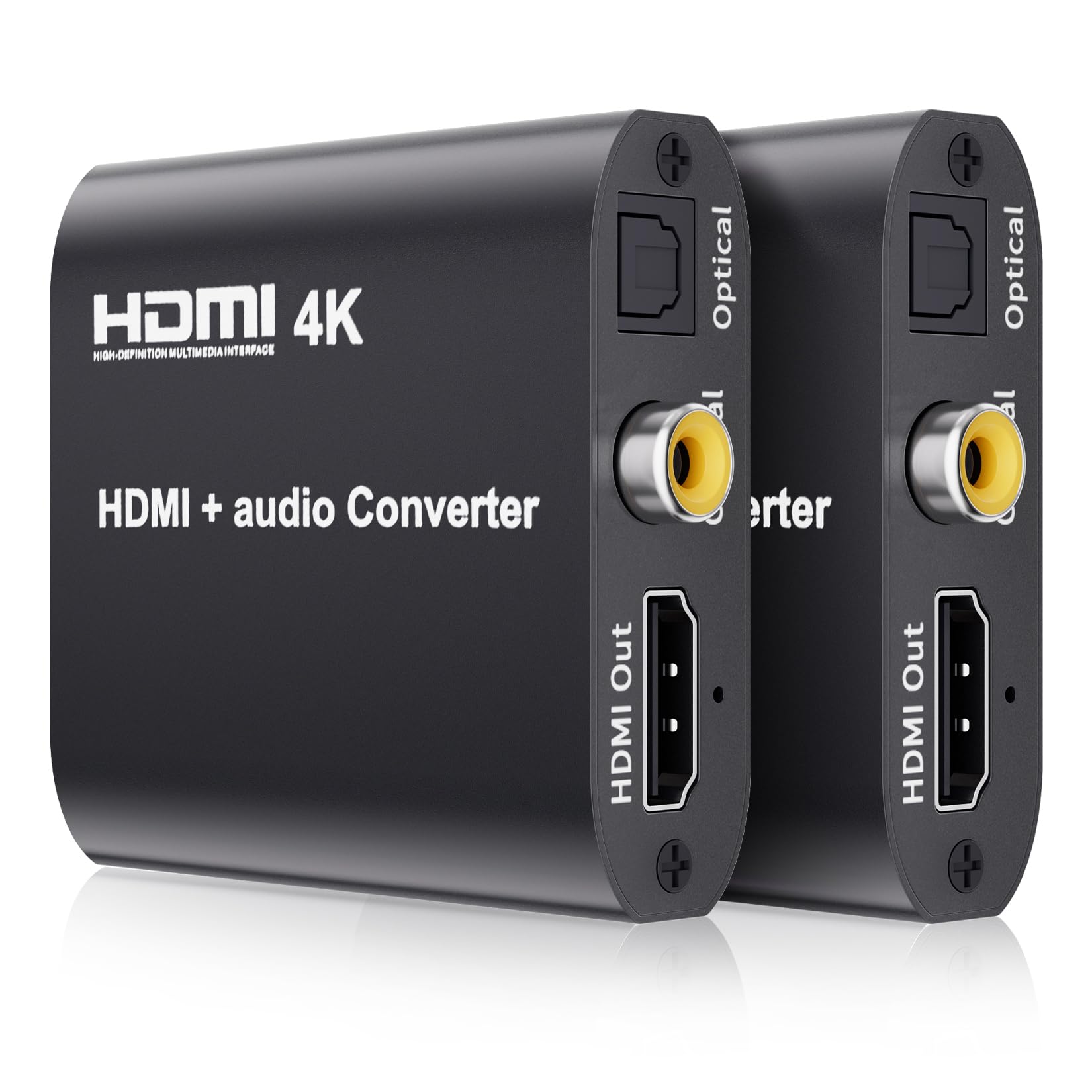 BolAAzuL HDMI Audio Extractor 4K@30Hz, HDMI 1.4 to Optical Toslink & Coaxial SPDIF Audio Converter Adapter - Supports 5.1 CH Audio, EDID Management -Not Support ARC eARC or CEC