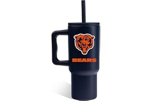 The Memory Company NFL Game Day 24oz Stainless Steel Tumbler - Double-Wall Vacuum Insulated Cup, Team Logo Sports Travel Mug with Lid & Straw, Officially Licensed Merchandise