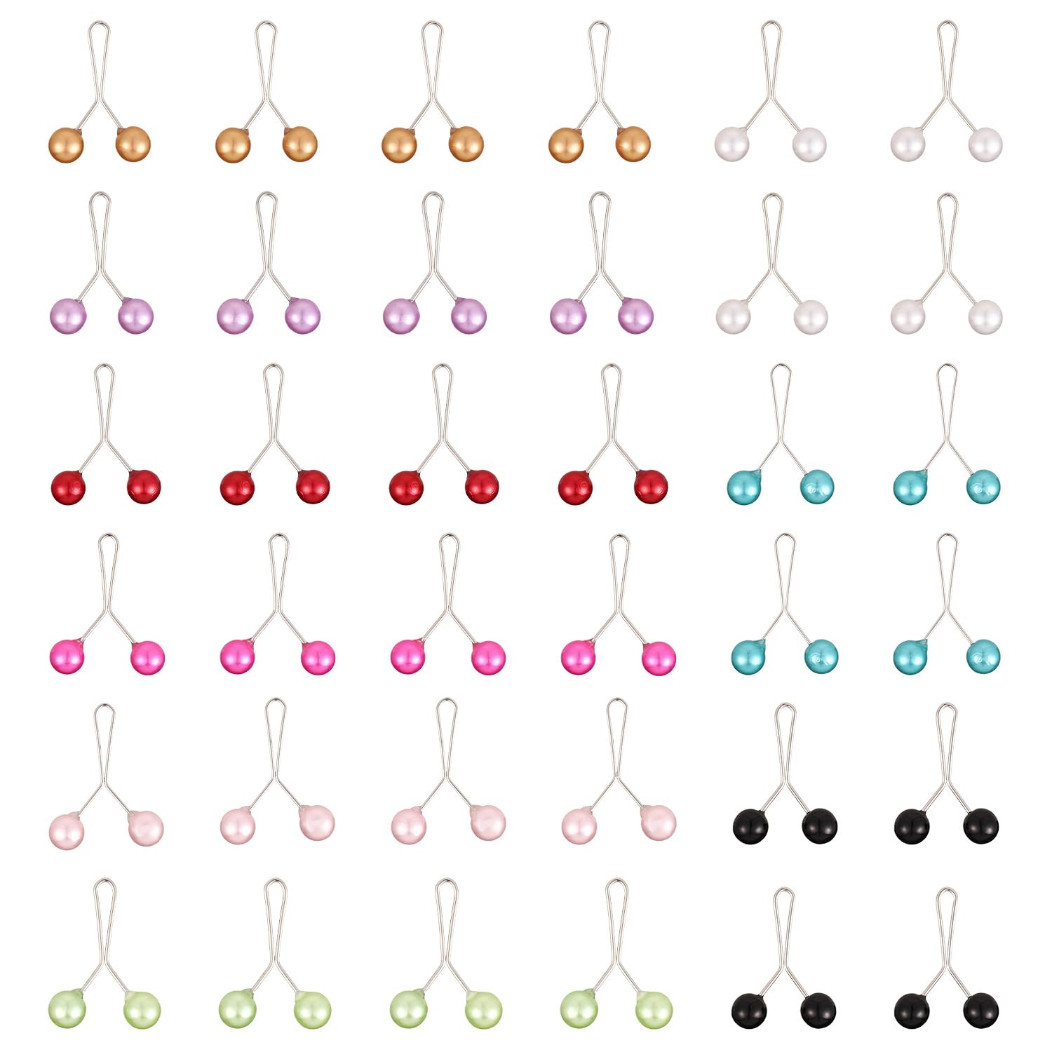 36pcs Hijab Pins Clips for Muslim Women, Headscarf Shawl Scarf Clip Brooch Pins Safety Pins Clip for Girls Gift Wedding Dress Boutonniere Sweater Decorative Accessories (9 Colors)