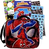 Disney Soft Rectangular Lunch Bag Set with Stickers (Spiderman)