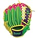 Franklin Sports Teeball Recreational Series Fielding Right Hand Glove with Baseball, 9.5-Inch, Purple/Lime/Pink/Yellow