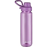OLDLEY 32 oz Water Bottle, Sports Tritan Water Bottle with Carry Handle and Spout Lid, Leakproof & BPA Free Large Water Bottles for Home,Travel, School, Outdoors, Gym,Dark Purple