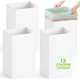 Magicheap 13 Gallon Disposable Trash Cans for Parties, 4 Pack, White | 13.5"L x 10.0"W x 21.6"H, Reusable, Portable, Collapsible, Recycled Cardboard Trash Can for Events Parties Camping