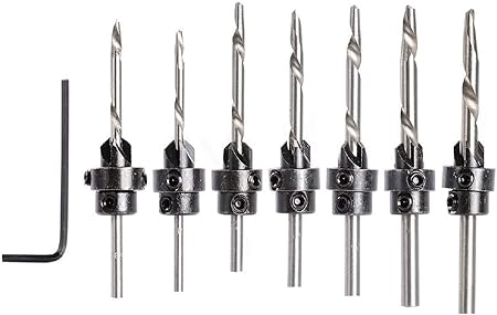 Ram Pro Lot De 7 Forets A Fraise Avec Colliers Et Cles Parfaits Pour Le Bois A Changement Rapide Pre Perceuse Pre Perceuse Fabriques Pour Les Tailles De Vis 5 6 7 8 9 10 12 Amazon Fr Bricolage