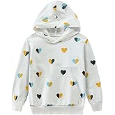 Tkria Toddler Girls Hoodies Heart Sweatshirt Kids Casual Pullover Fleece Sweater Long Sleeve Shirts Winter Outwear Size 2-7T