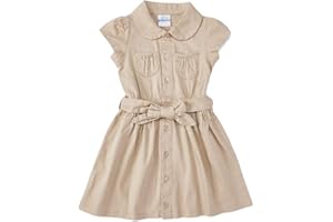 unik Girl Uniform Belted Safari Dress Navy Khaki