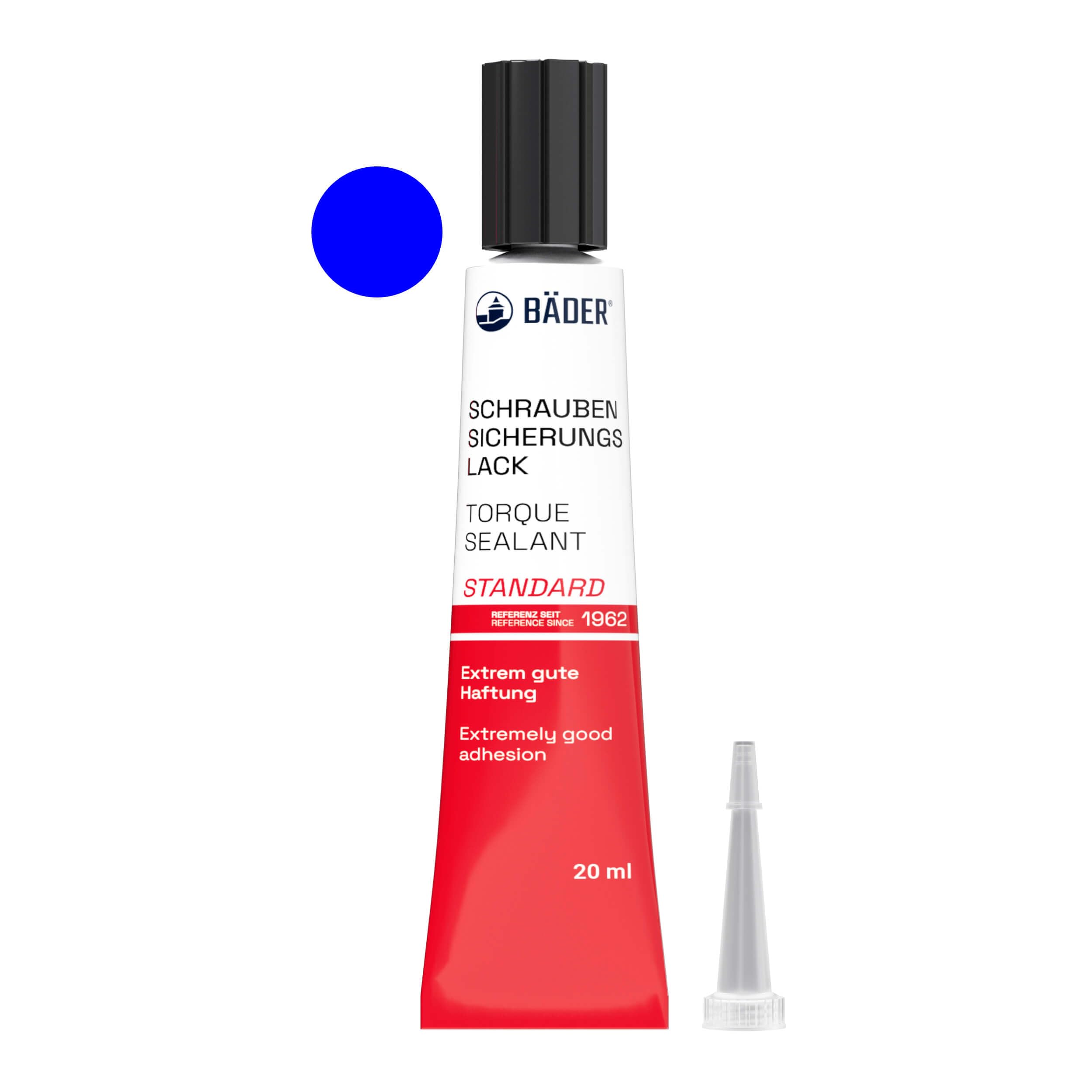 ORIGINAL BÄDER Torque Seal Tamper Proof Indicator STANDARD color BLUE 20ml - Threadlocker Made in Germany since 1962 - Security pen for sealing and proof of manipulation.