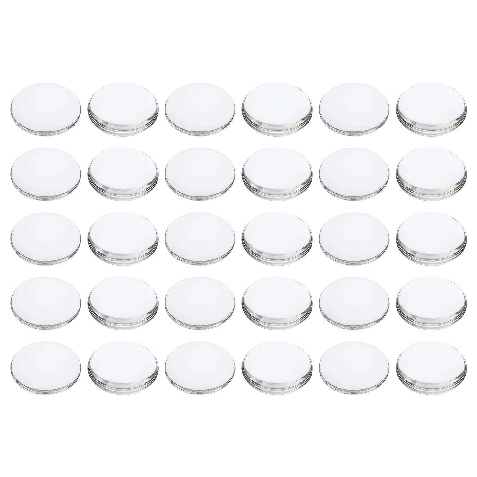 PATIKIL Transparent Glass Cabochons, 50Pcs 30mm Round Glass Dome Tiles for Photo Pendant Jewelry Making, Clear