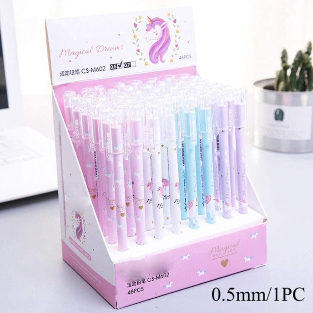 0.5/0.7mm Unicorn Mechanical Pencil Kawaii Simple Automatic Pencil For Girls Boys Writing Gift School Office Stationery Supplies,0.5mm