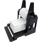 Millaass Label Holder, Thermal Label Holder for Rolls and Fan-Fold Labels, Shipping Label Roll Holder,Work with Desktop Label Printer for Office and Home(Black Large)
